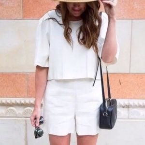 Club Monaco Wynne Linen High Waist Romper Sz 2